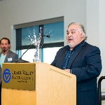 Gerardo Aguilar at podium